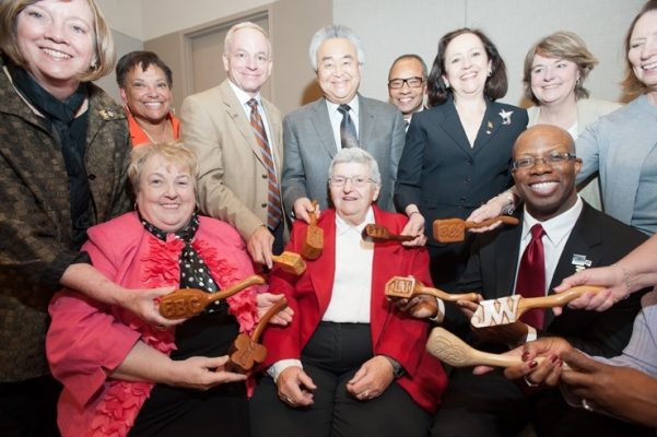 Past Presidents With Gavels Barbara Mann